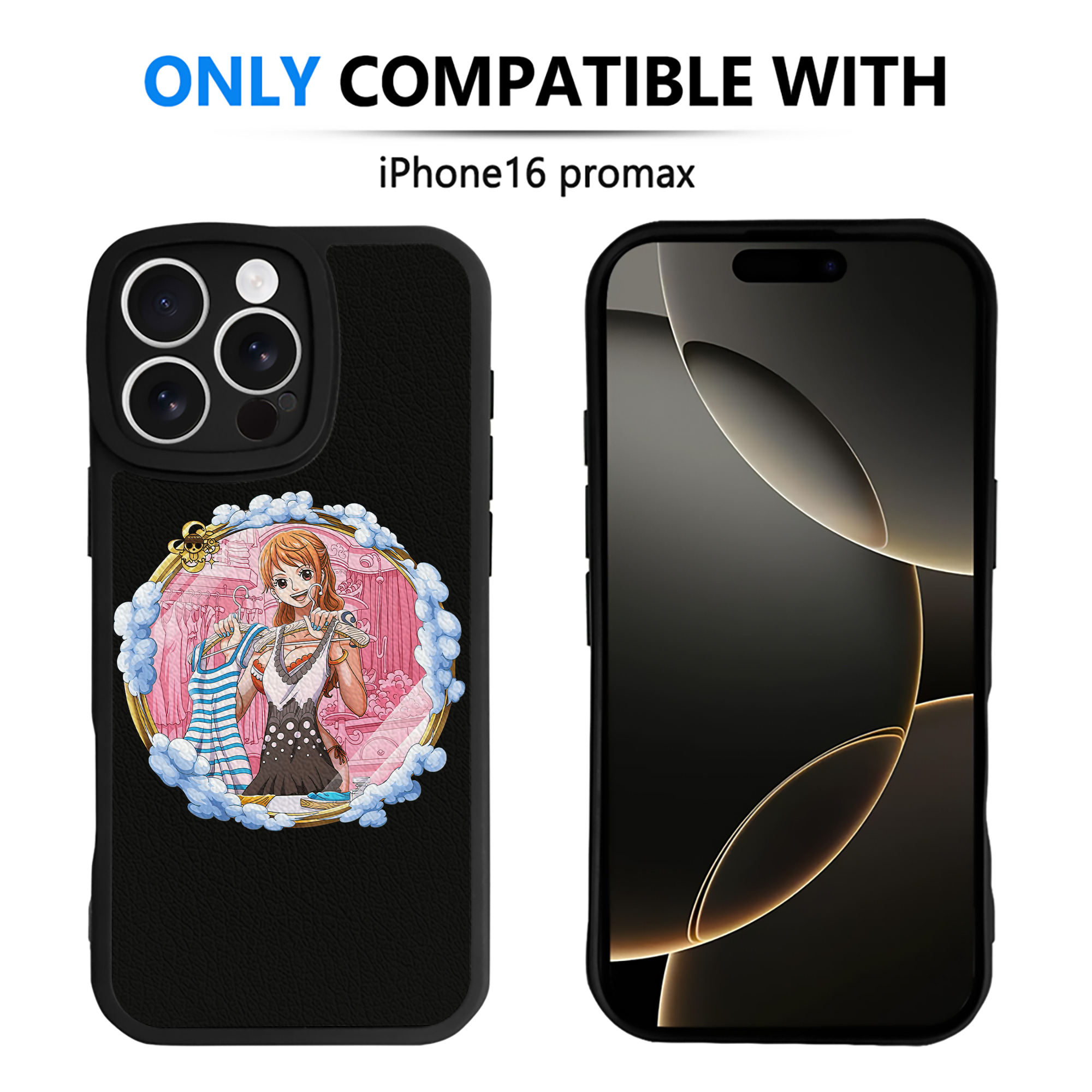 （画像用） ワンピース ナミ ONE PIECE Nami 【iPhone 16シリーズ対応】シリコンスマホケース（レザー調） 材質：シリコン